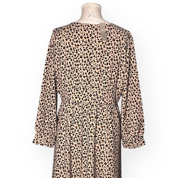 New $150 JCREW Button Front Midi Dress A-Line Leopard Brunch Party Sundress - Picture 9 of 13